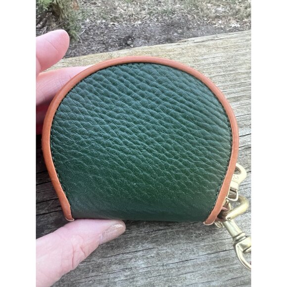 Vintage 90s Dooney & Bourke Big Duck Leather forest green coin purse preppy - Picture 3 of 14